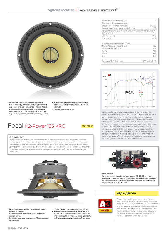 Focal K2 Power 165 KRC в журнале "АвтоЗвук"